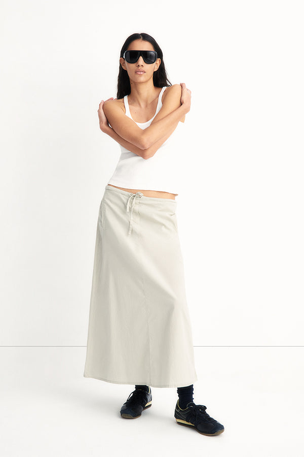 Cotton skirt with adjustable waist