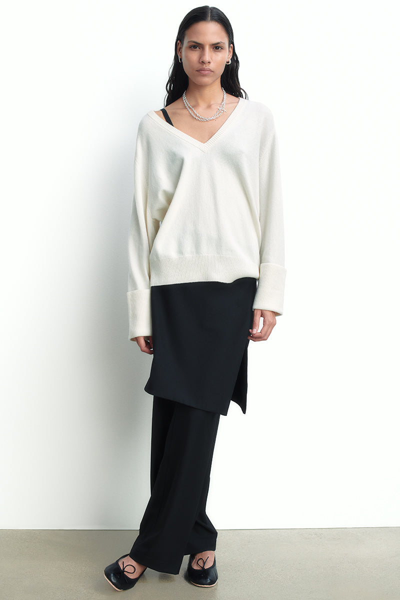 Jersey de cashmere con cuello V