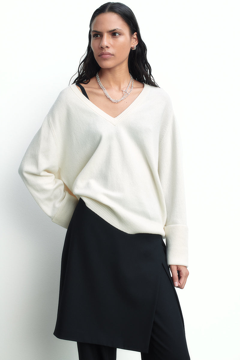 Jersey de cashmere con cuello V