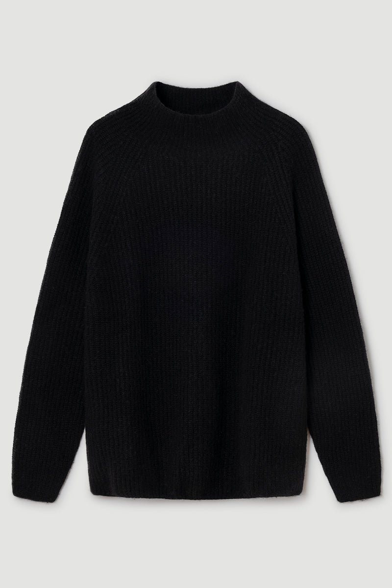 Cashmere sweater with funnel neck