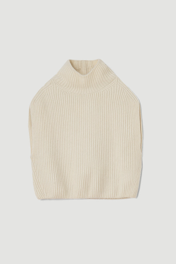 Chaleco de cashmere con cuello vuelto
