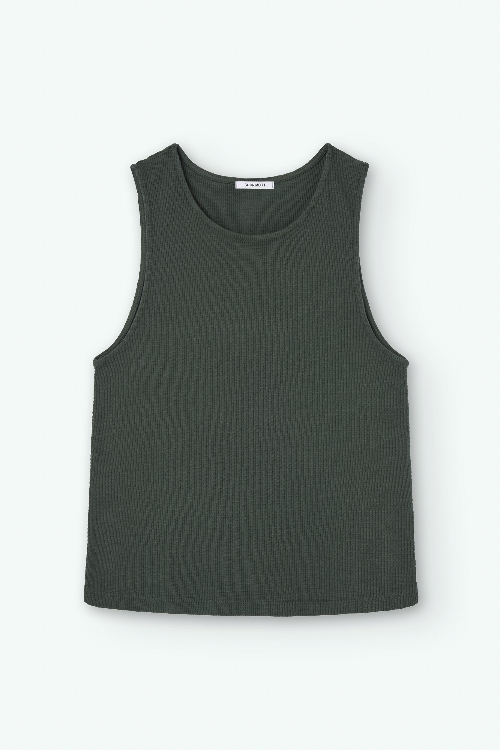 Camiseta de algodón sin mangas tejido en nido de abeja