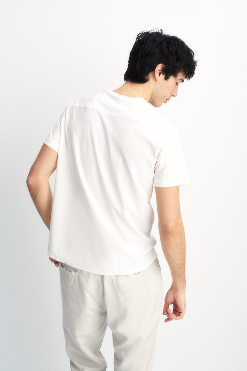 Ultralight cotton T-shirt with stitching detail