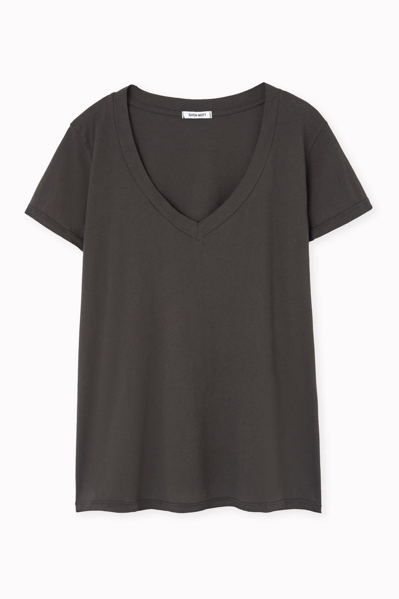 Camiseta de algodón con cuello V