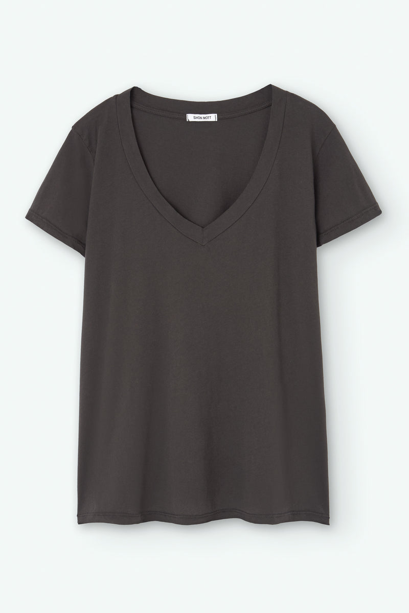 Camiseta de algodón con cuello V