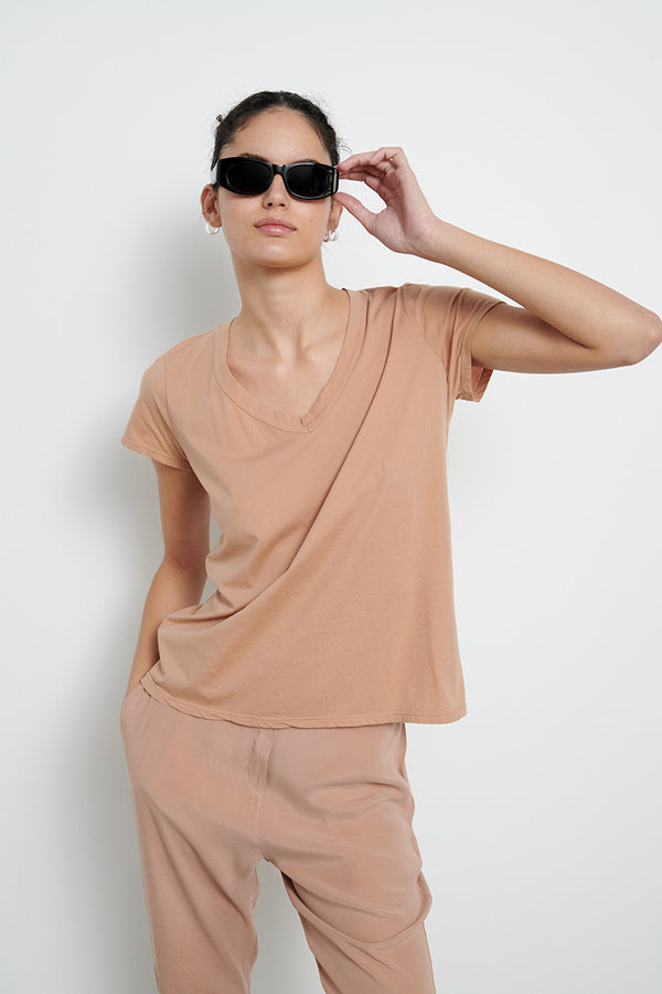 Cotton V-neck T-shirt