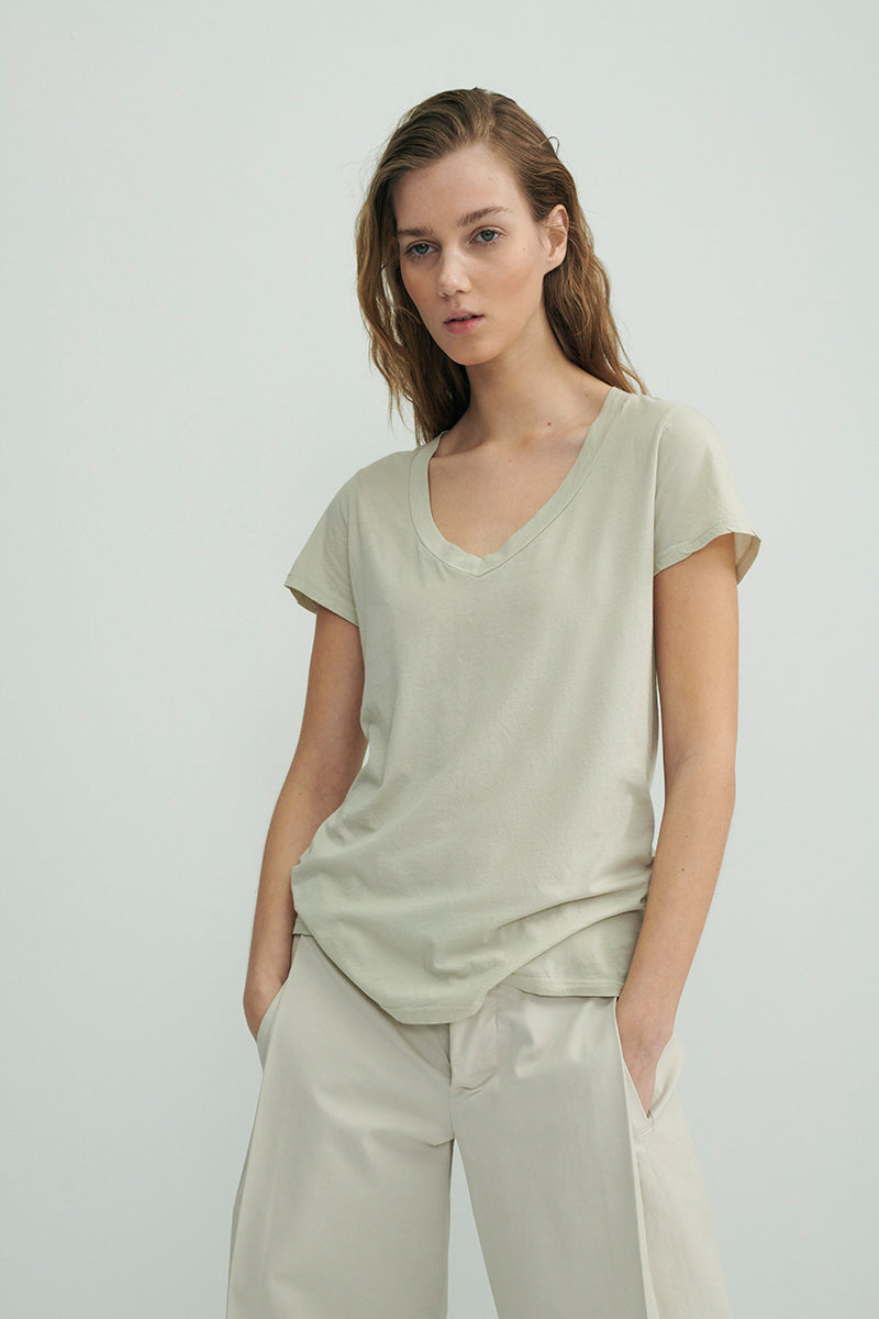 Cotton V-neck T-shirt