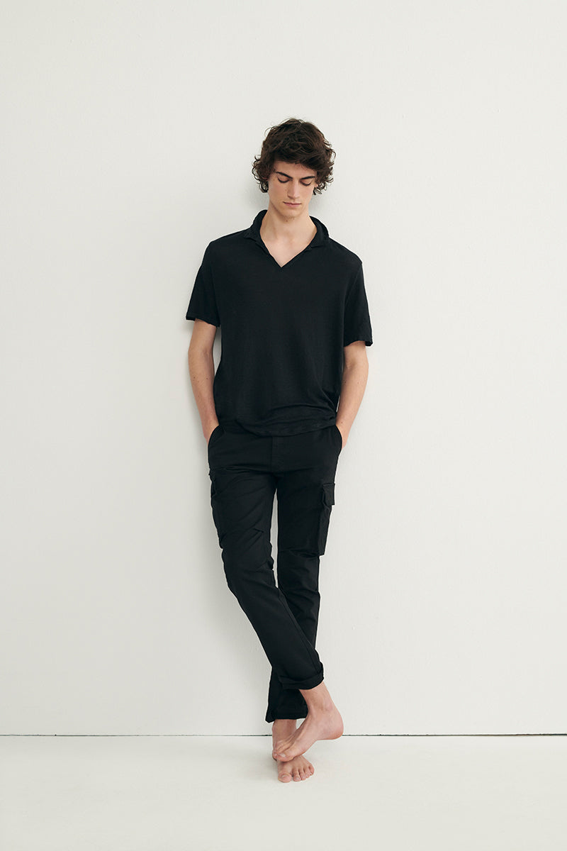 Cotton cargo pants with stretch
