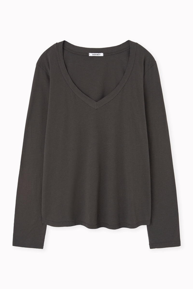 Camiseta de algodón con cuello V