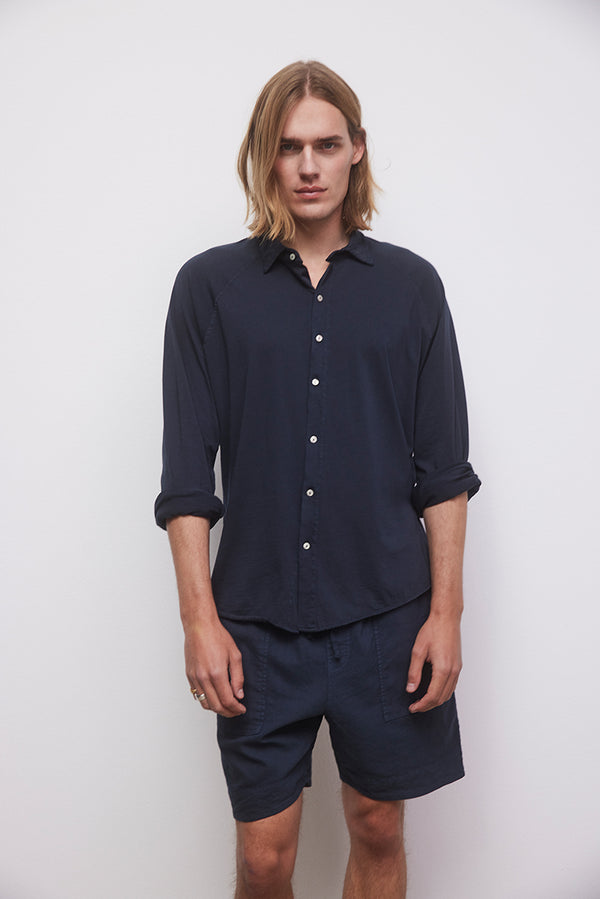 Cotton shirt with raglan sleeves