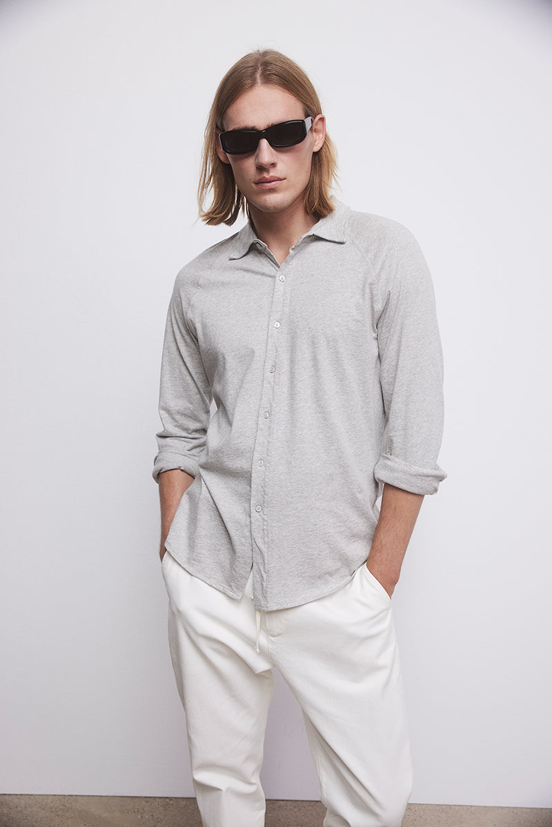 Cotton shirt with raglan sleeves