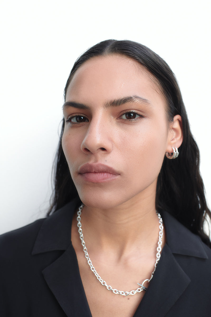 Pendientes cesta bañados en plata