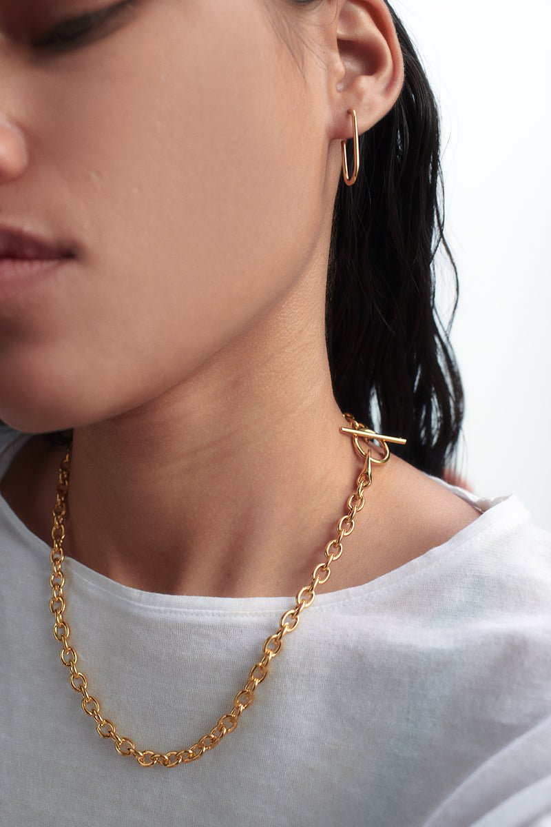 Collar de cadena bañado en oro