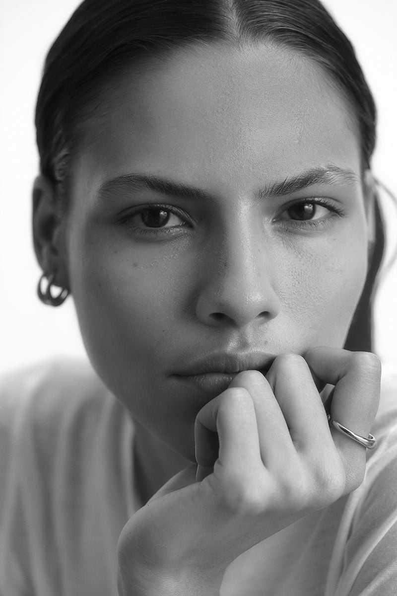 Silver plated moon ring