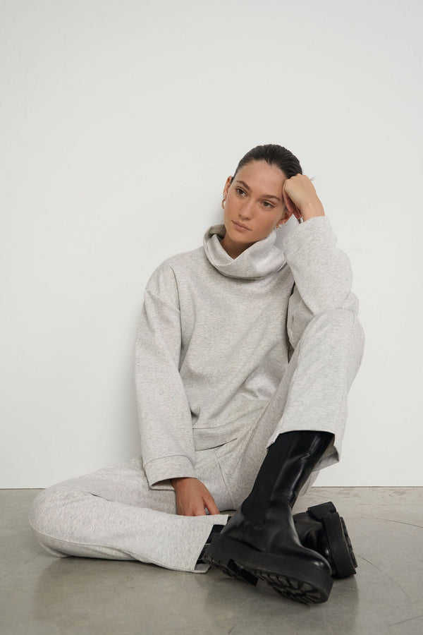 Plush turtleneck sweatshirt