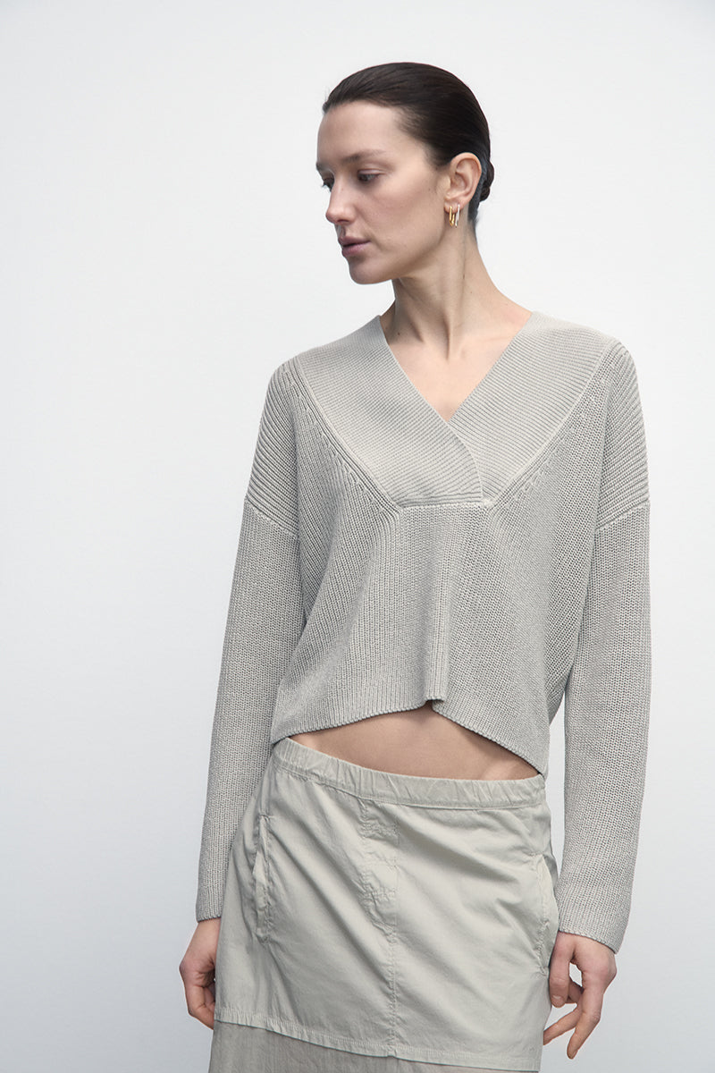 Ultralight Pearl-Stitch Cotton Sweater