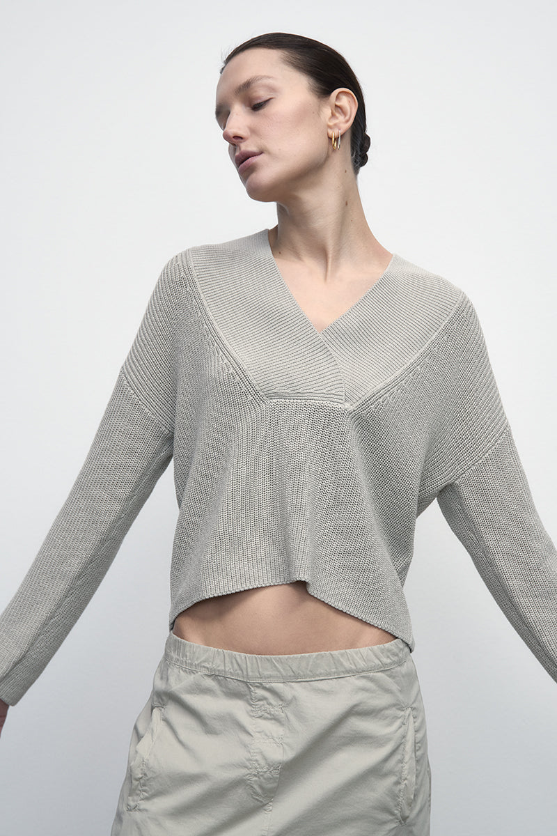 Ultralight Pearl-Stitch Cotton Sweater