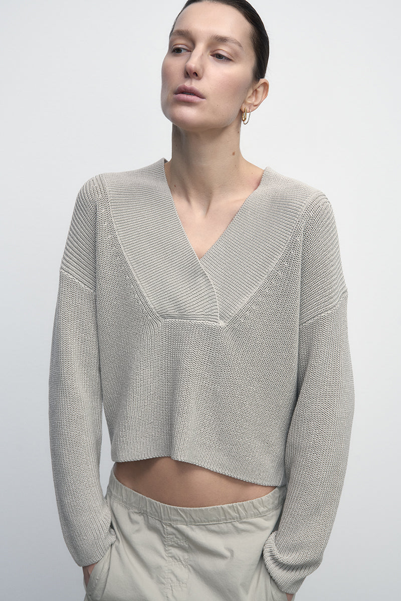 Ultralight Pearl-Stitch Cotton Sweater