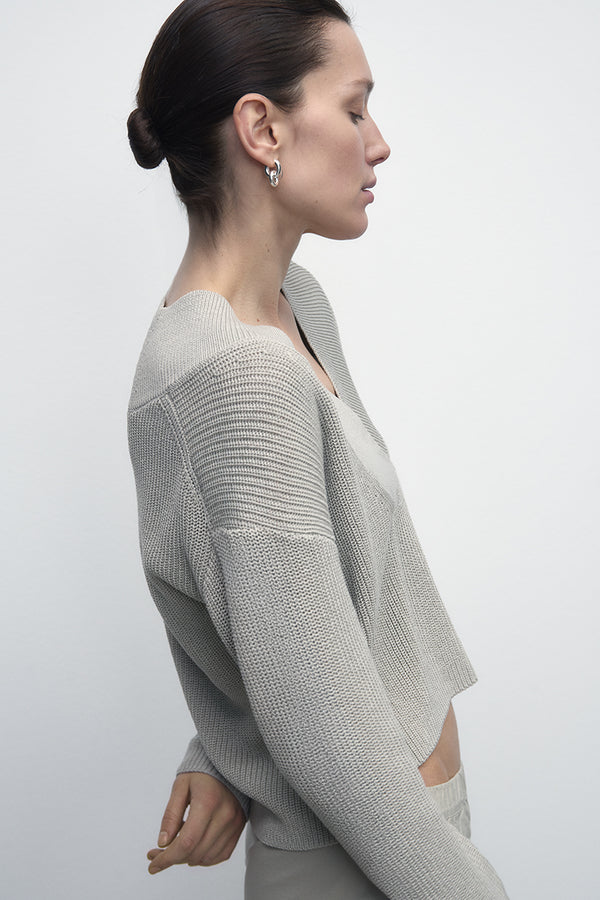 Ultralight Pearl-Stitch Cotton Sweater