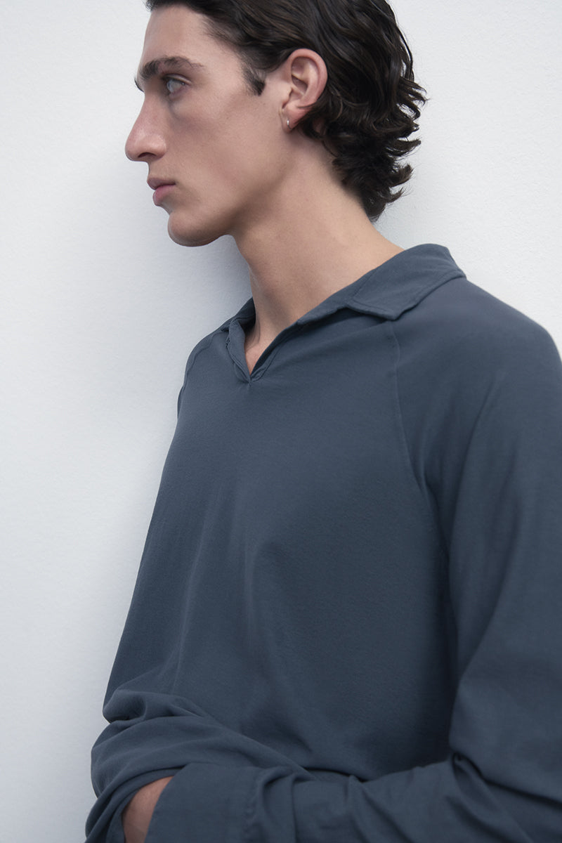 Long-Sleeve Raglan Polo