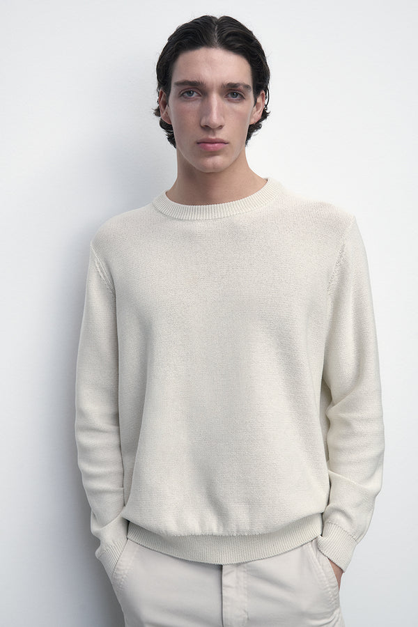 Reverse knitted sweater