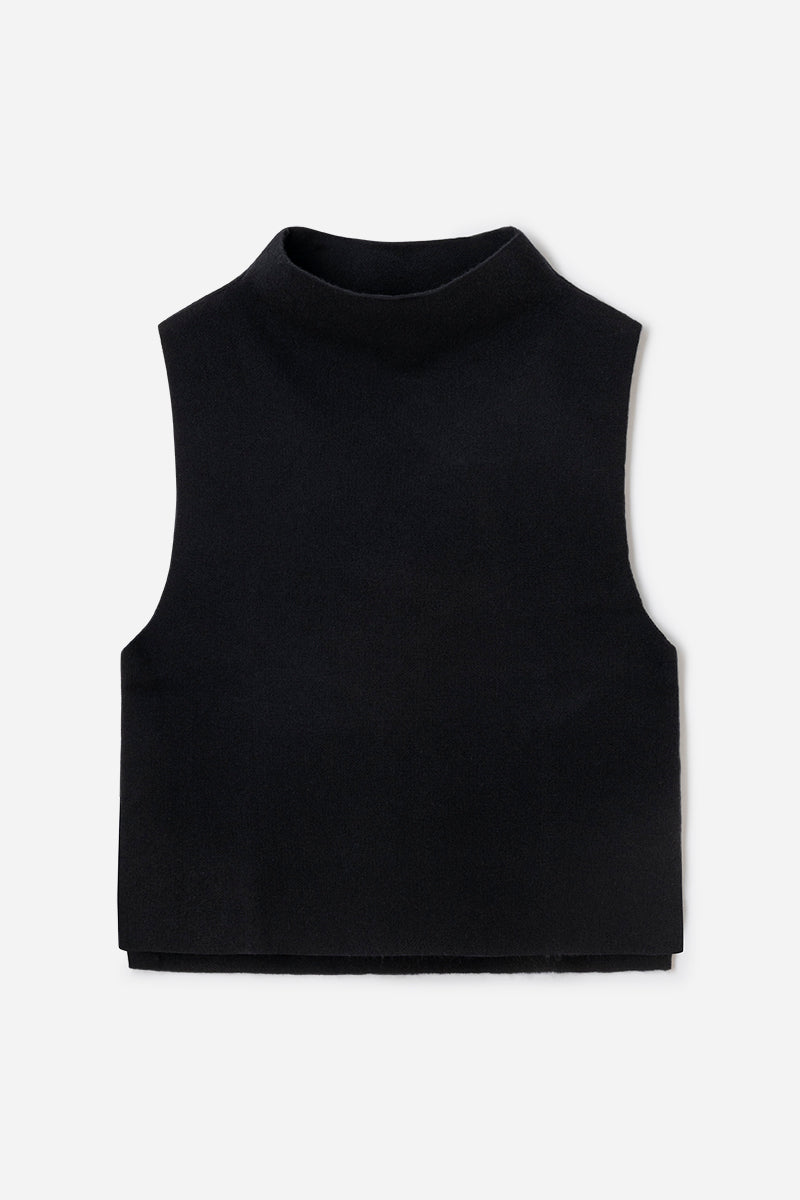 Chaleco de cashmere con cuello alto