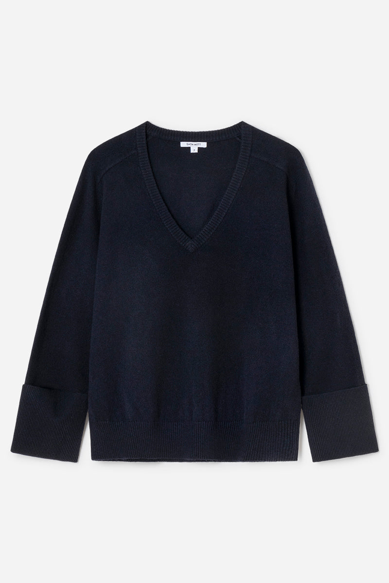 Jersey de cashmere con cuello V