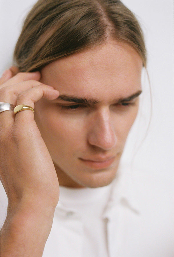 Gold plated signet ring