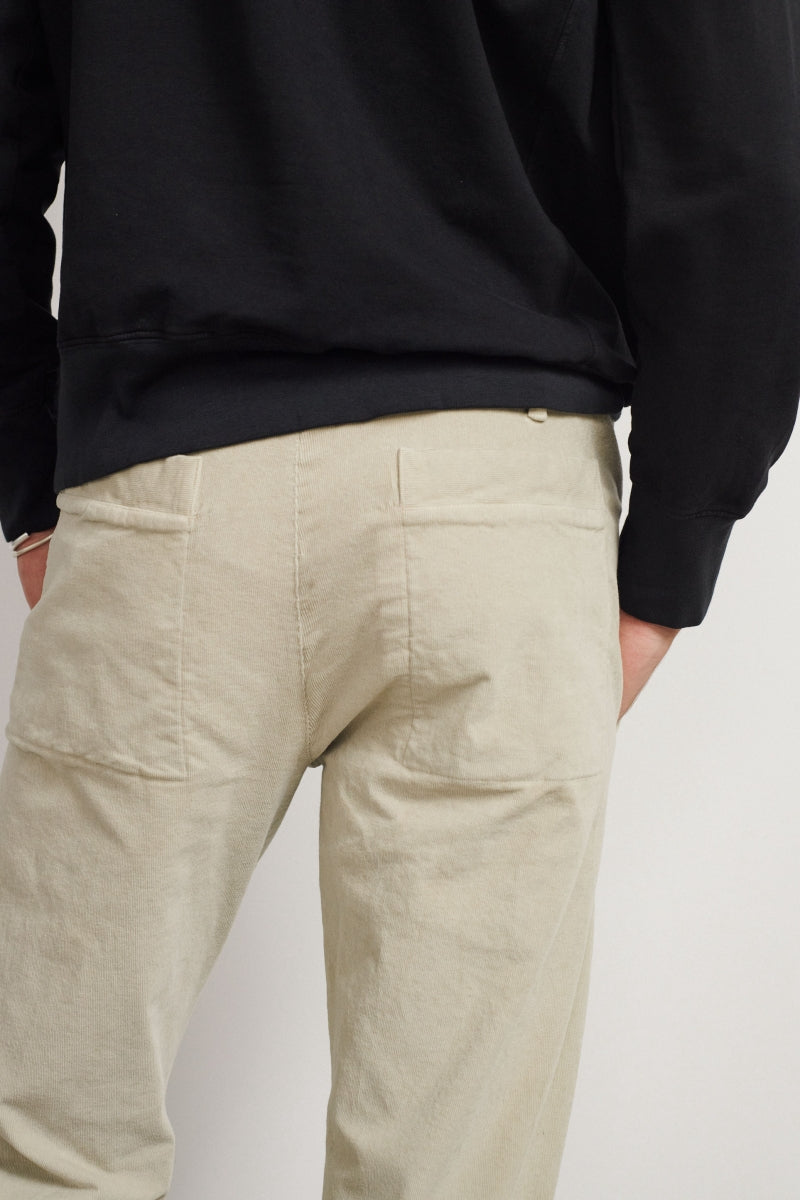 Corduroy pants with elastic waistband