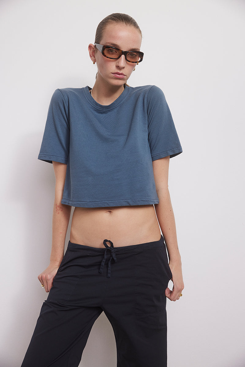 Plush top with short sleeves