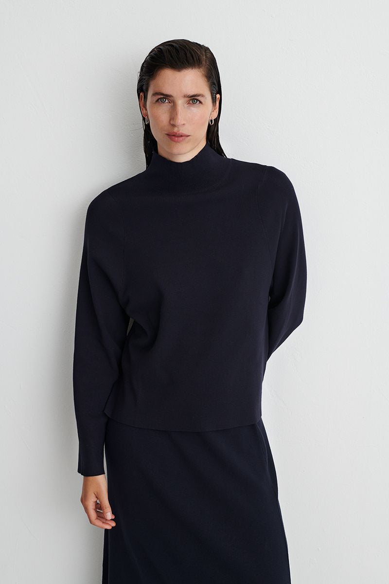 Double-face knit Turtleneck Sweater