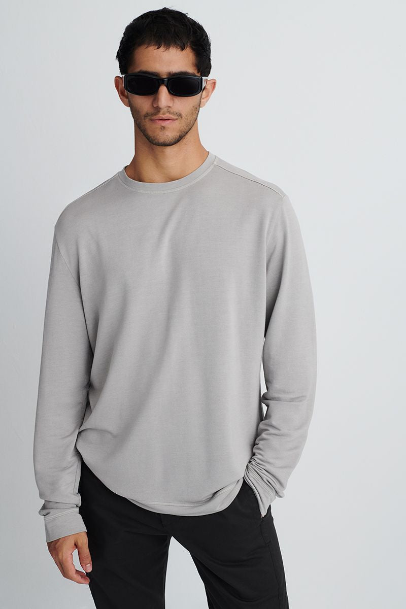 Long sleeve T-shirt in cotton fleece