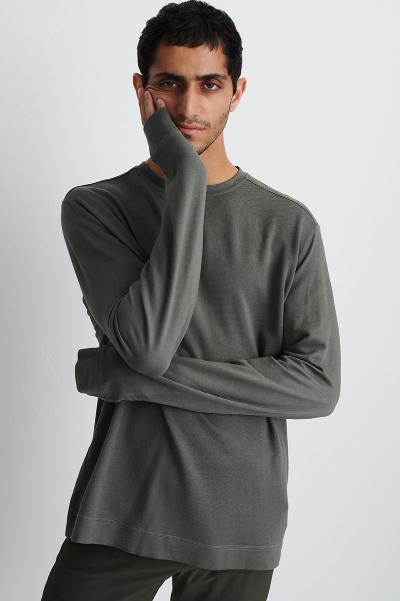 Long sleeve T-shirt in cotton fleece