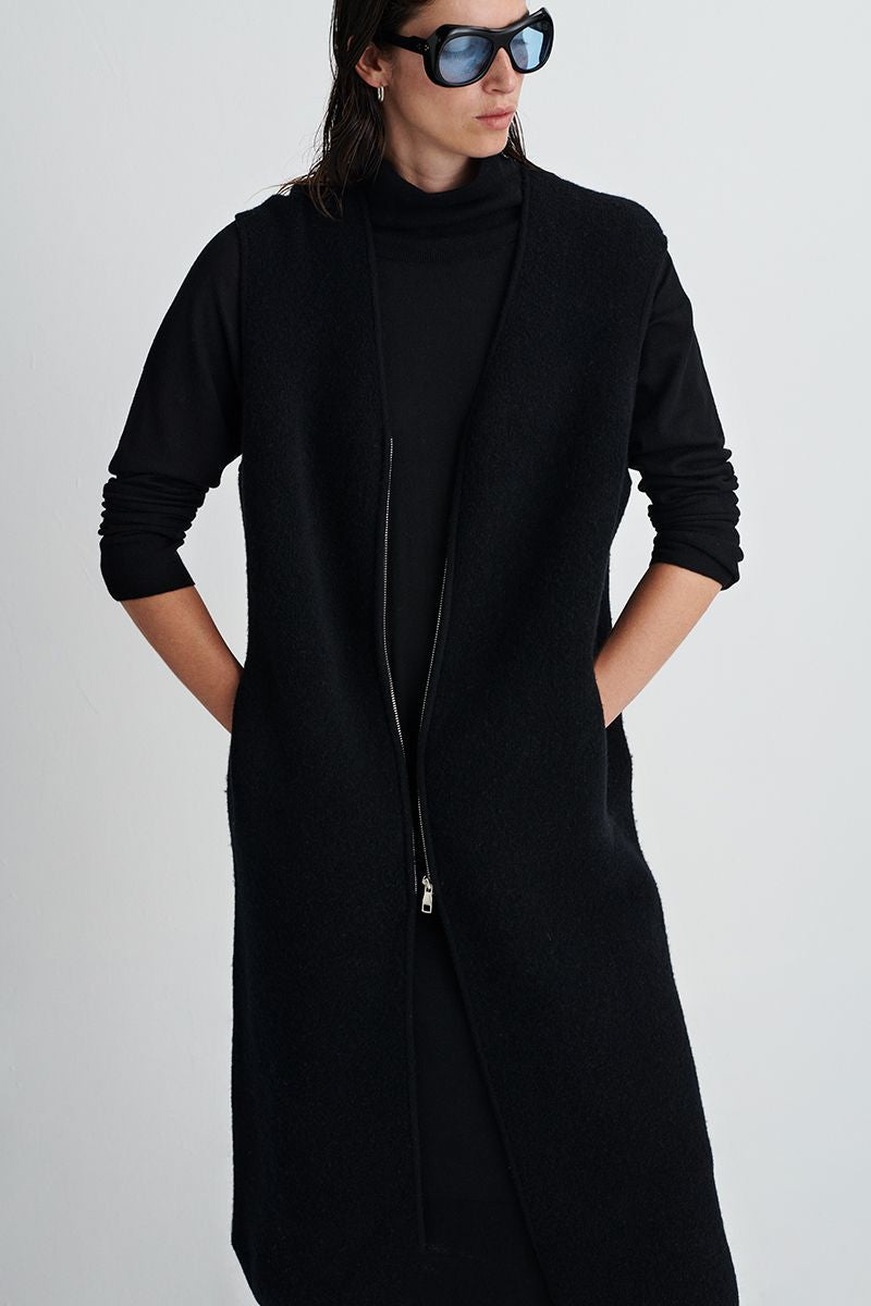 Merino Long wool vest