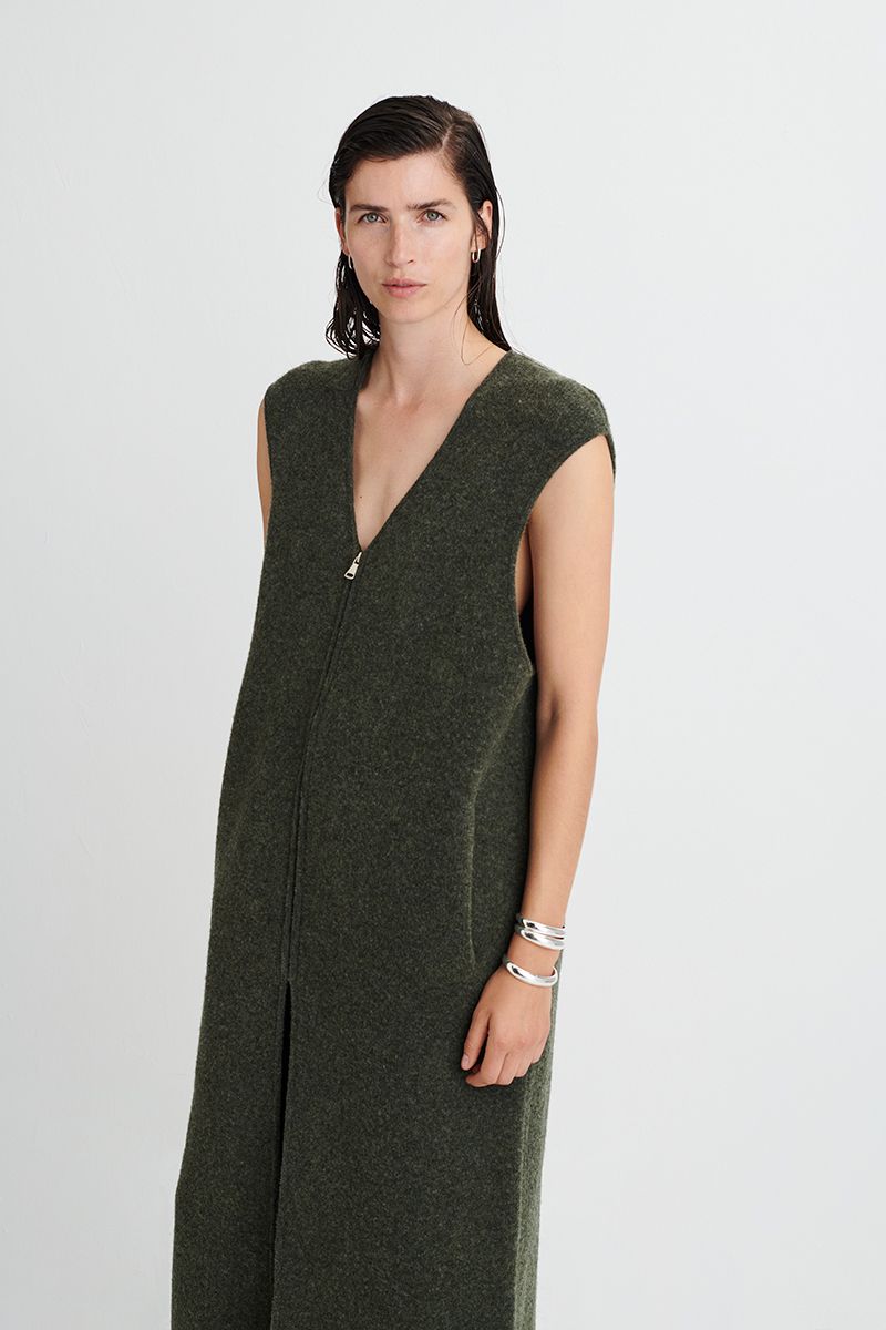 Chaleco largo de lana