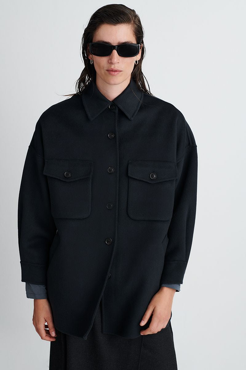 Abrigo de cashmere y lana