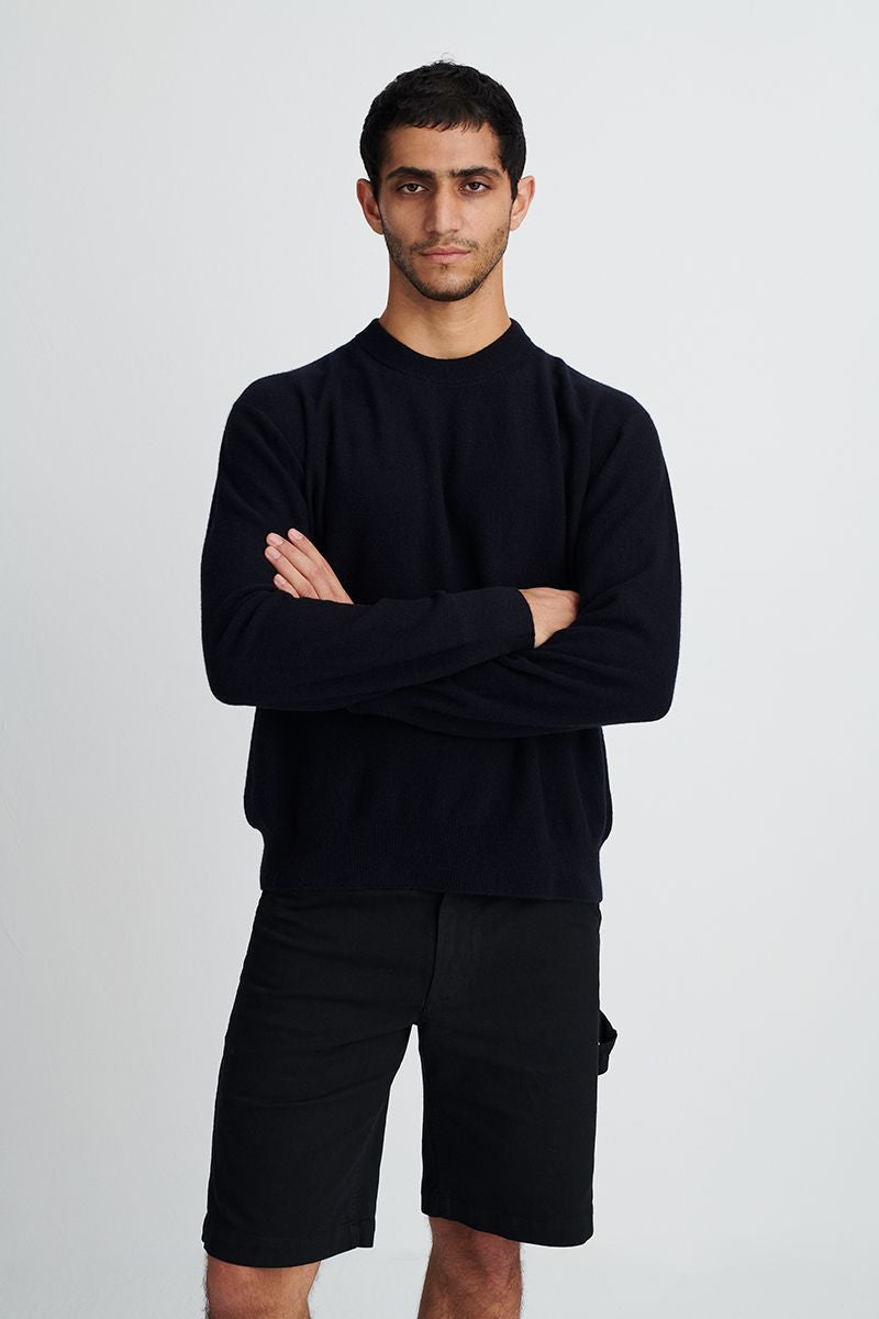 Reverse knit cashmere sweater