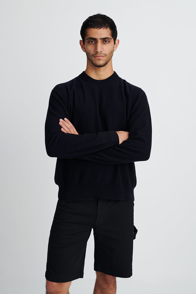 Reverse knit cashmere sweater