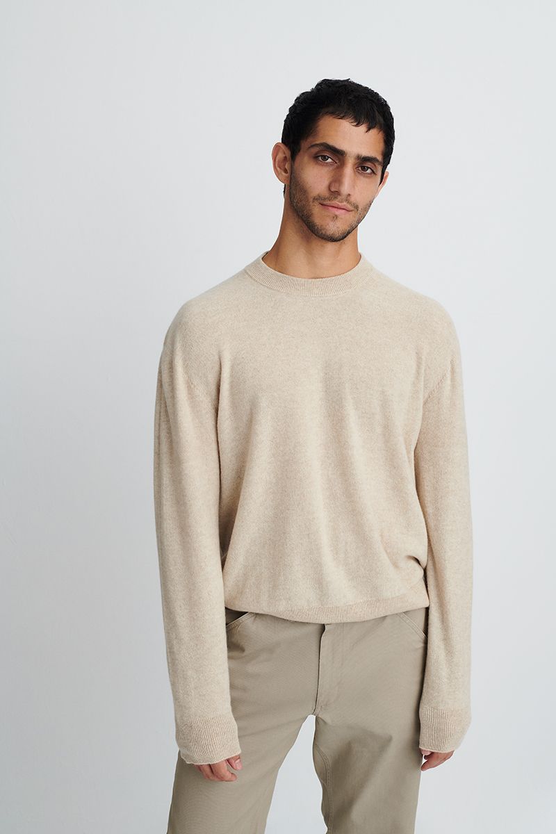 Reverse knit cashmere sweater