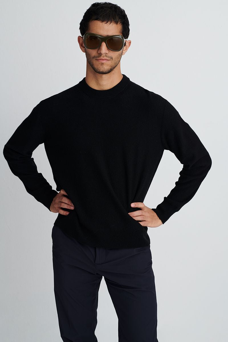 Reverse knit cashmere sweater