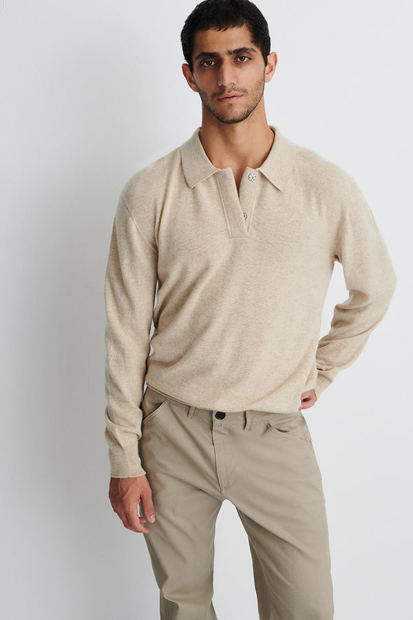 Jersey de cashmere con cuello polo