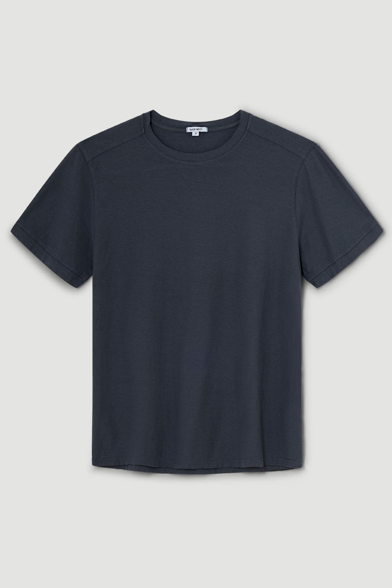 Ultralight cotton T-shirt with stitching detail