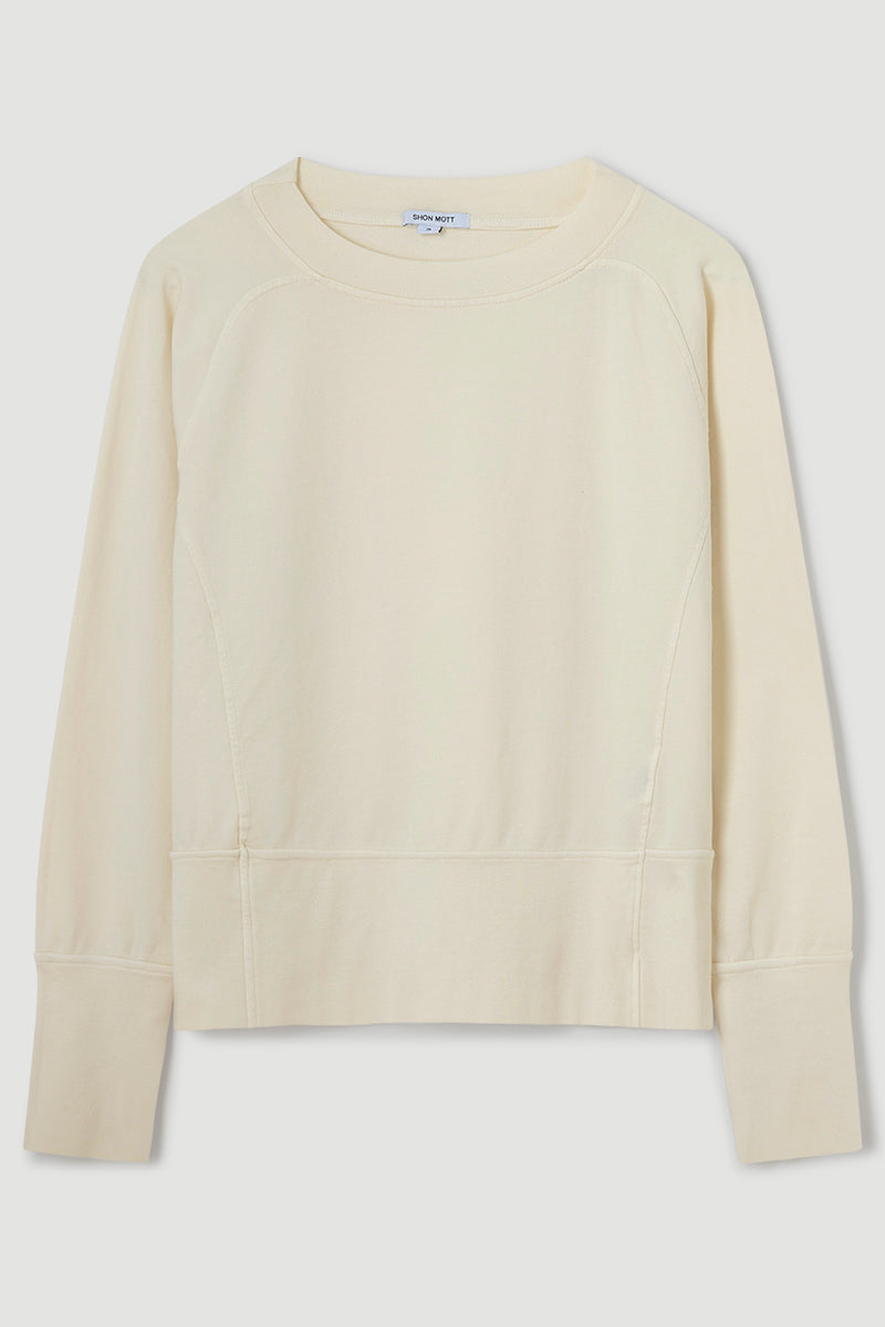 Cotton fleece sweatshirt with raglan sleeves