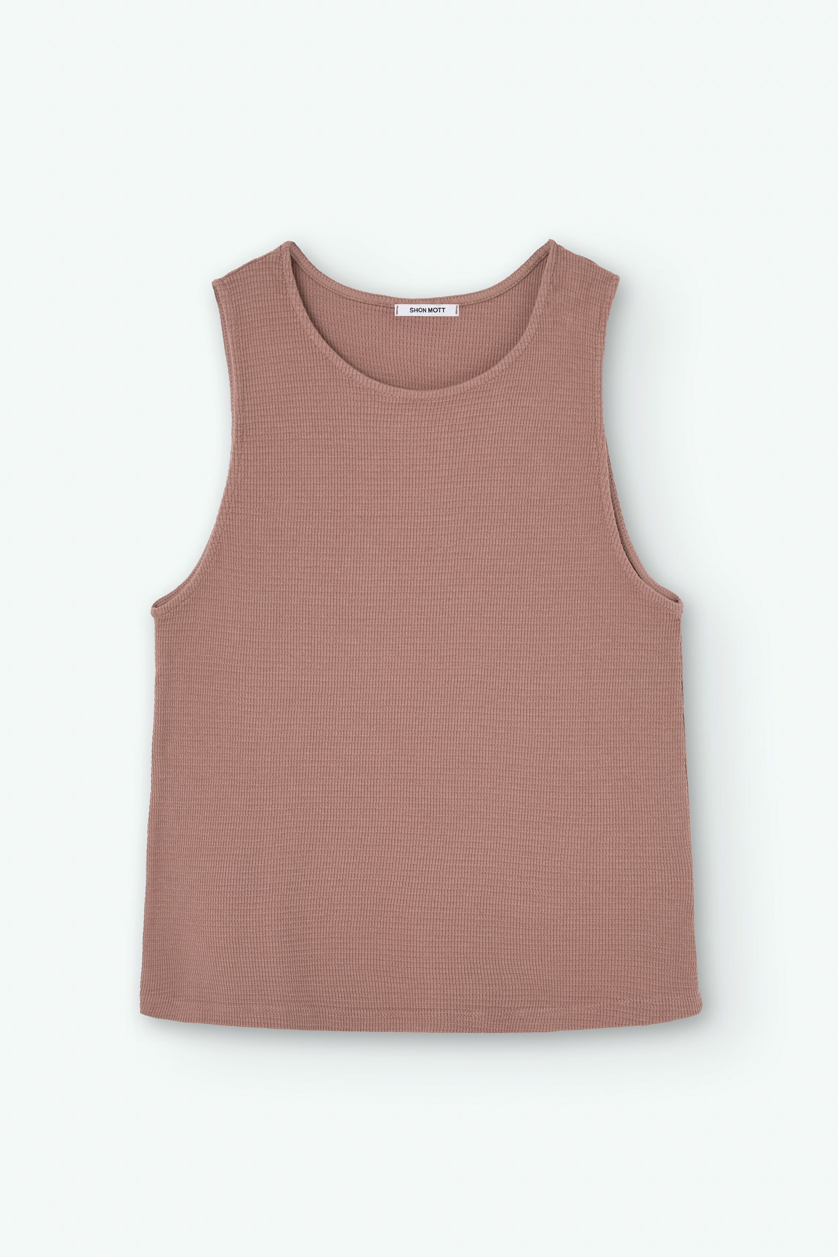 Camiseta de algodón sin mangas tejido en nido de abeja