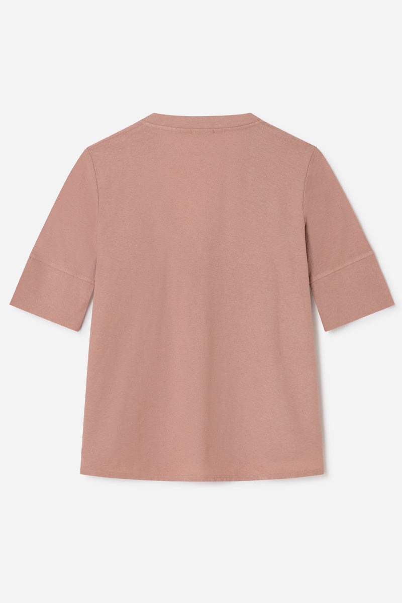Ultra-Lightweight Cotton T-Shirt with V-Neck and Short Sleeves