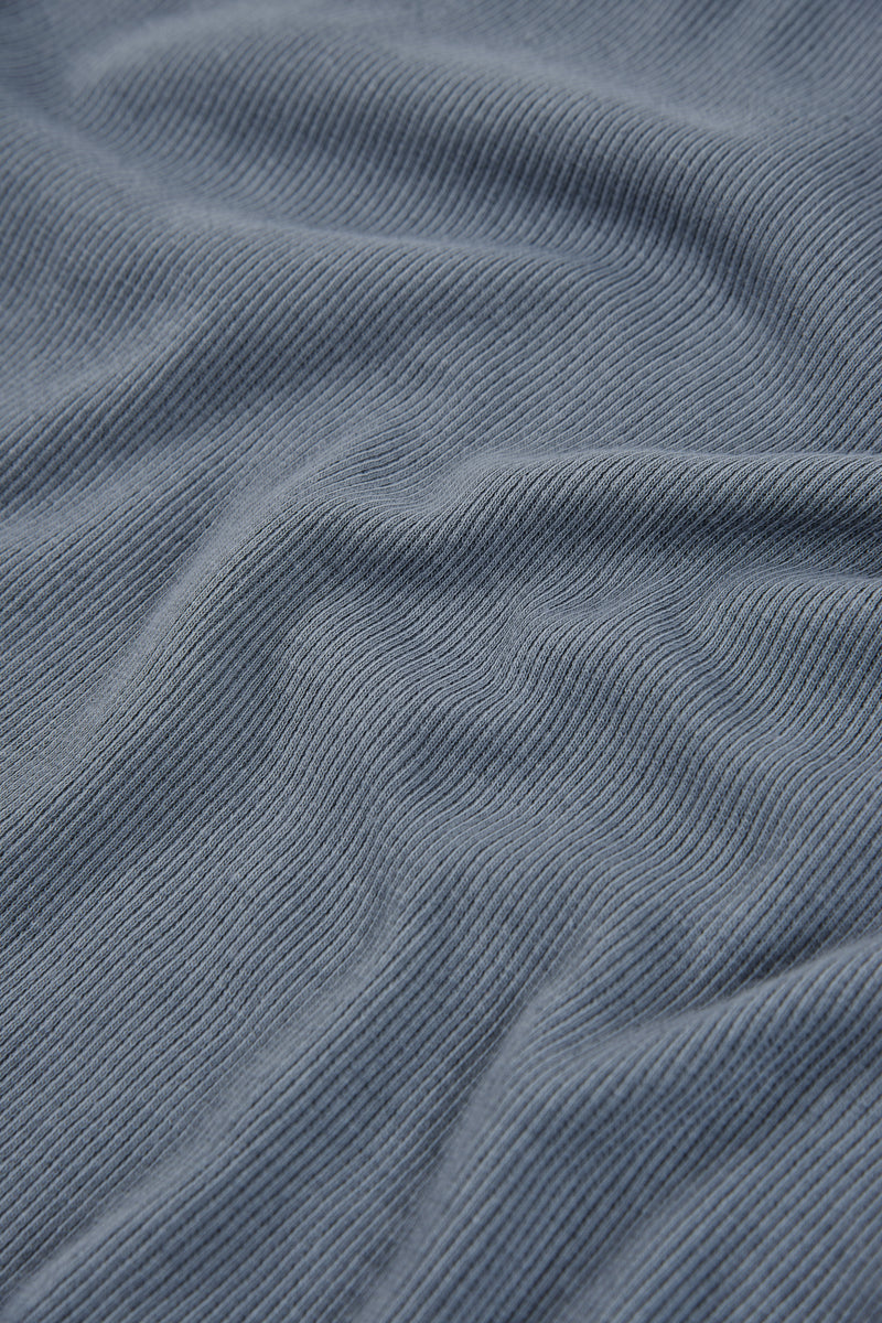 Sleeveless cotton ribbed top with closed neck