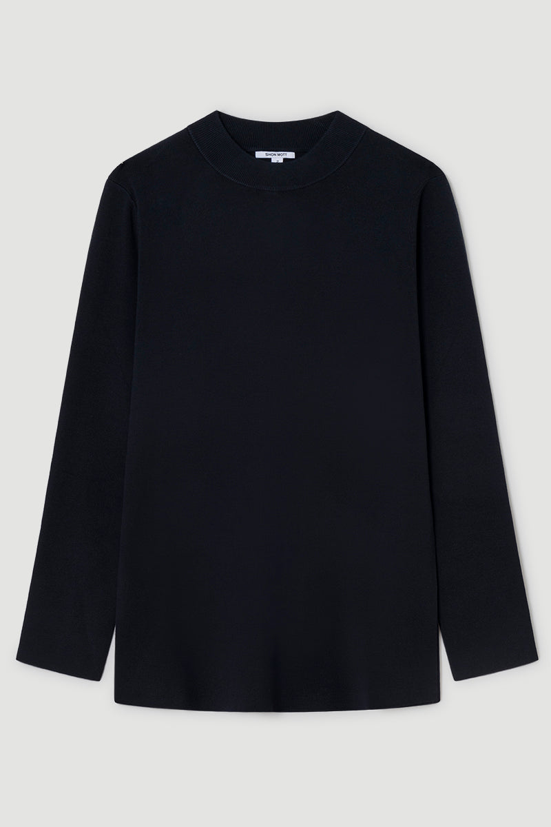 Jersey largo de punto doble con aperturas laterales