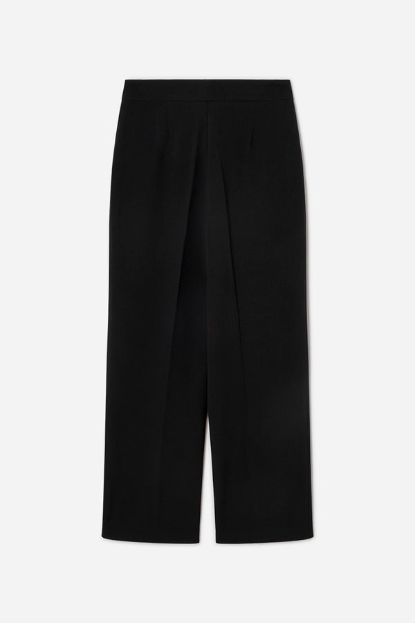 Structured wide-leg trousers