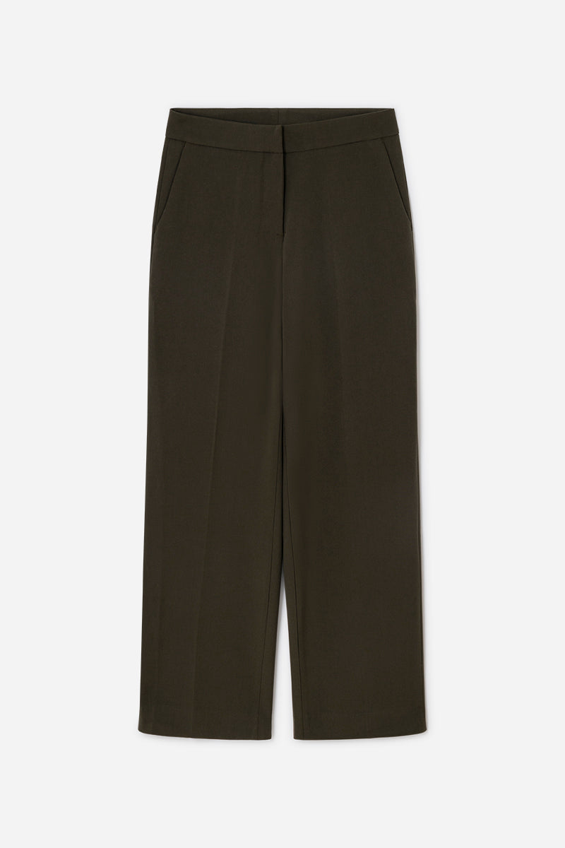 Structured wide-leg trousers