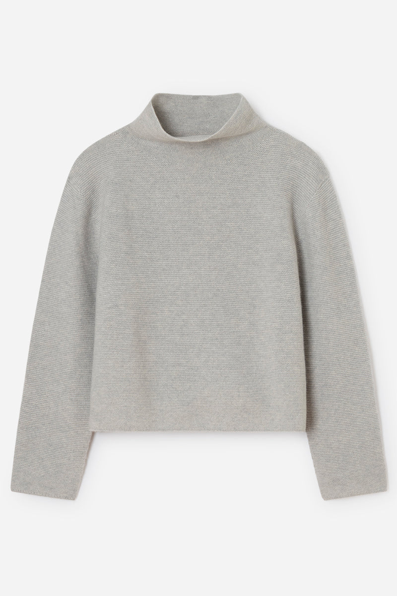 Cashmere sweater with funnel neck